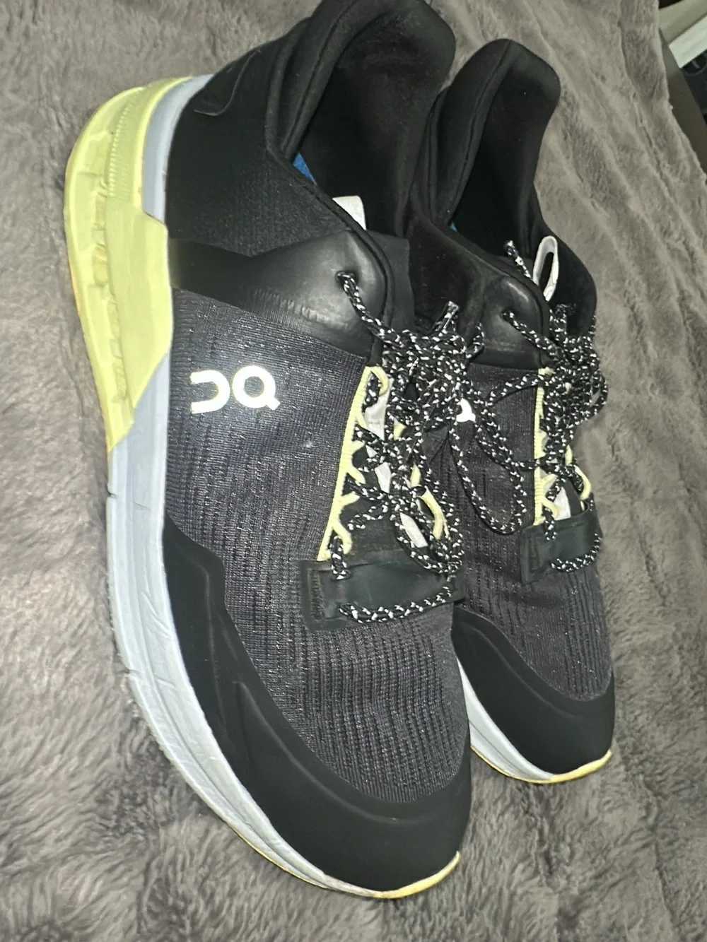 On Cloudnova Athletic Sneakers in Black and Yellow (shoe 14)